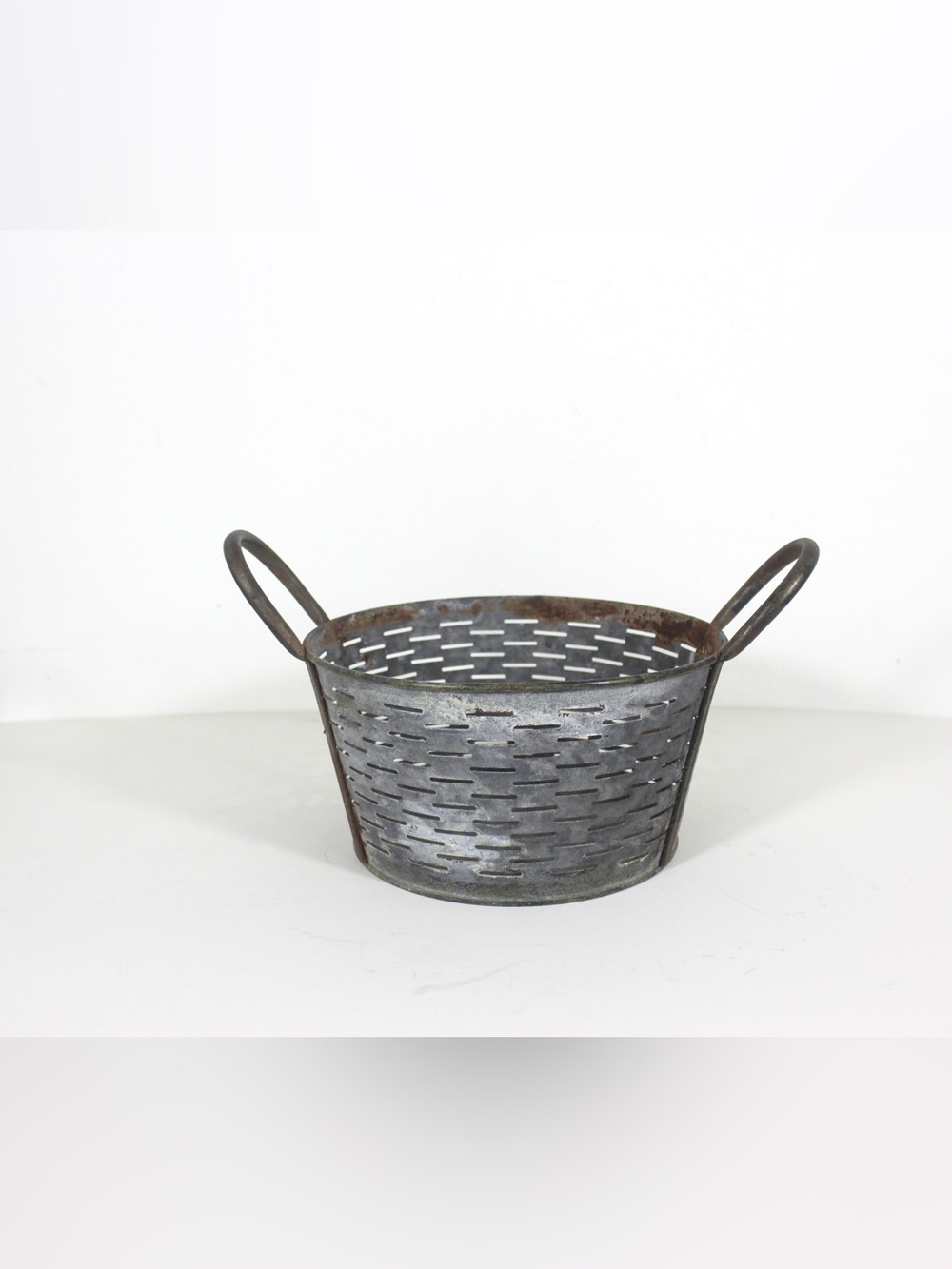 Vintage Galvanized Olive Gathering Basket